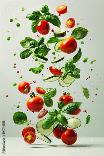 An arrangement of fresh, organic vegetables