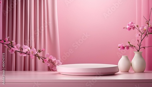 pink color background with blank space for product presentation