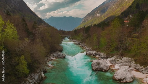 soca river in triglav national park slovenia photo