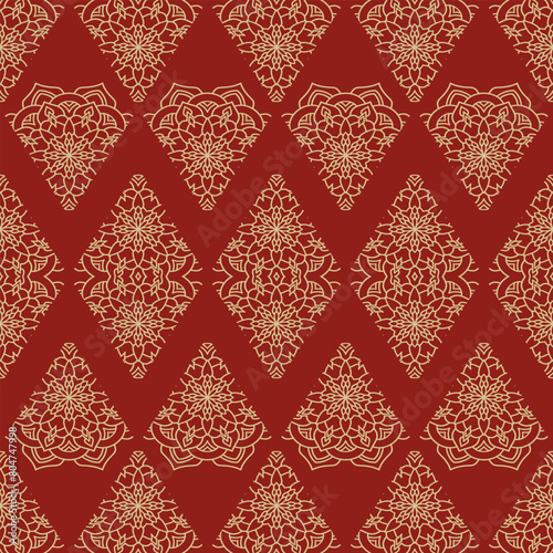 Floral pattern with color line, repeated pattern, leaf, drawing of botanical theme, for ornament, decoration, wallpaper, background, curtain, card, fabric, textile, illustration.