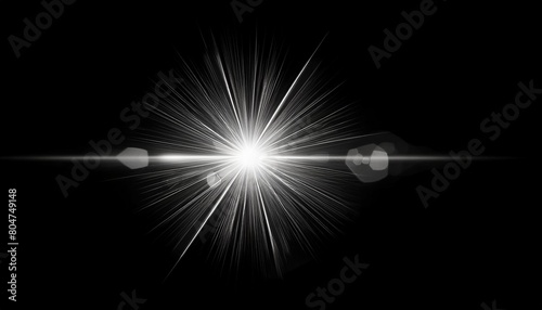 gray light flare isolated black background
