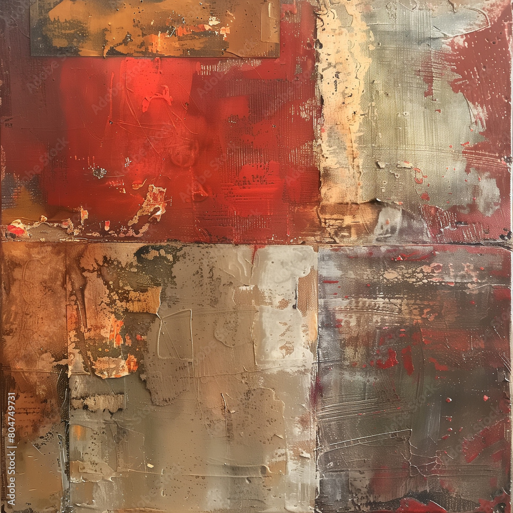 Earthy Elegance: A Crimson Red Abstract