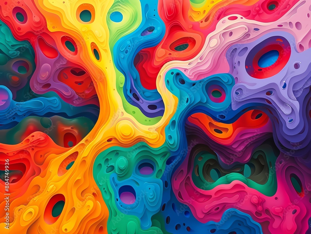 Naklejka premium An abstract painting with vibrant colors and a sense of movement