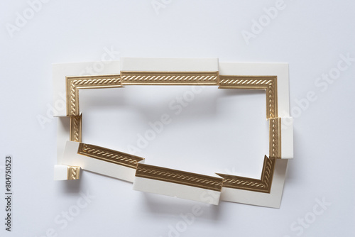 deconstructed elegant paper frame with creases