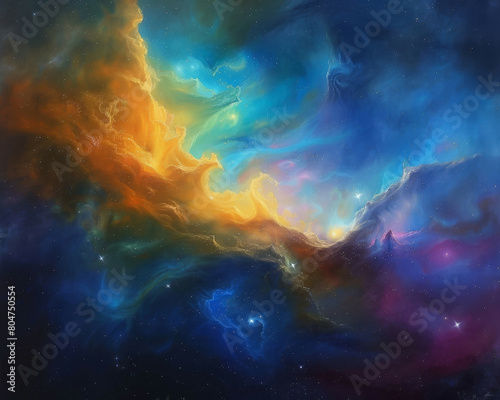 Nebulous Nexus Celestial Convergence © Digital