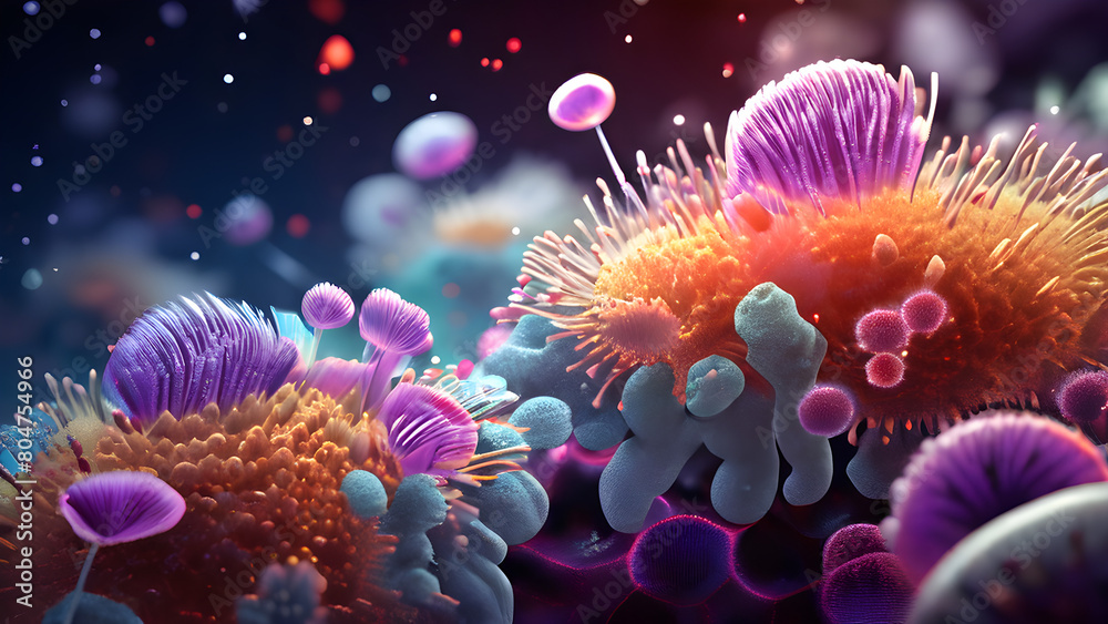 3D bacteria texture background, science 3D bacteria texture background, science