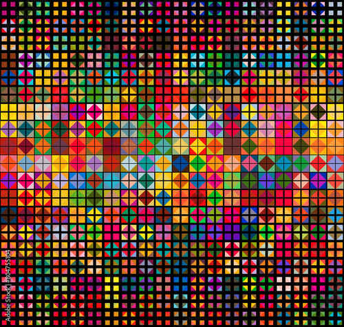 abstract colorful background with squares and mosaic shapes