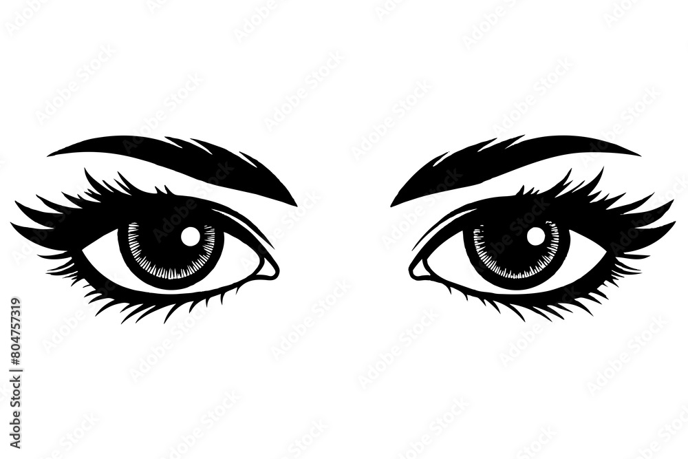 eyes line art silhouette illustration eyes line art silhouette illustration