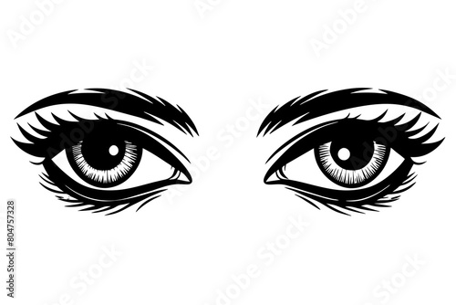 eyes line art silhouette illustration