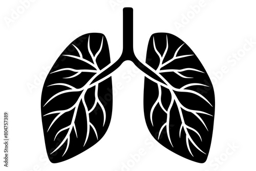 Lungs line art silhouette illustration