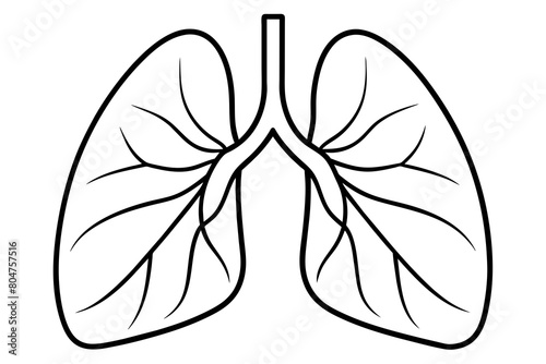 lungs line art silhouette illustration