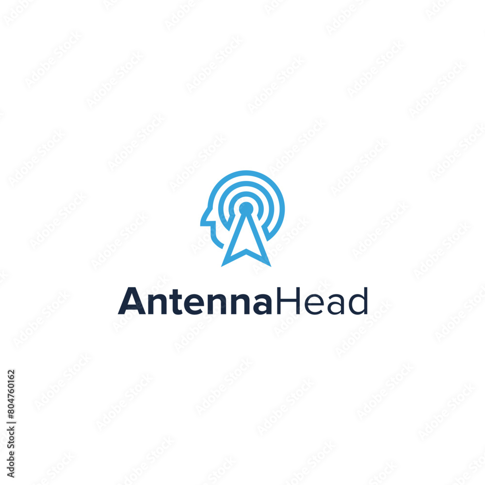 antenna head simple sleek creative geometric modern logo design vector antenna head simple sleek creative geometric modern logo design vector