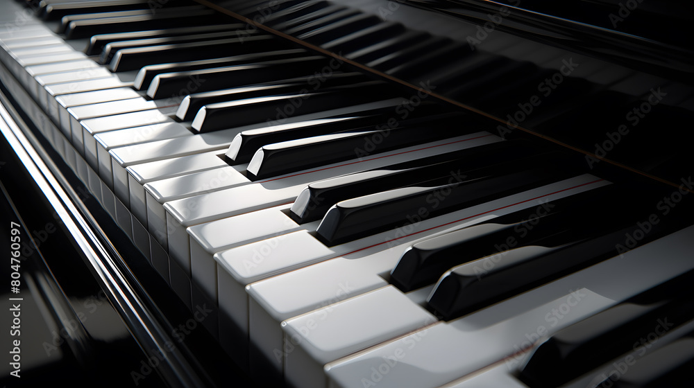 Black and white piano keys close-up view
Black and white piano keys close-up view