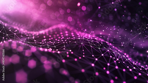 Ethereal digital matrix with a gradient purple to black background, illustrating complex virtual interactions.