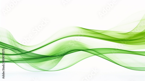 Meadow green gentle wave design, crisply isolated on white, captured in high-definition.