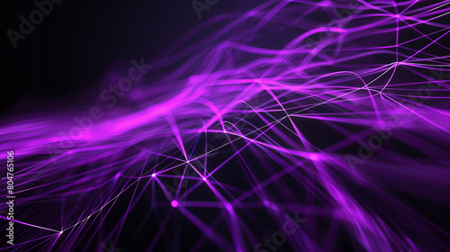 Vivid neon purple AI neural network lines on a deep black background, depicting the flow of data in ultra HD resolution.