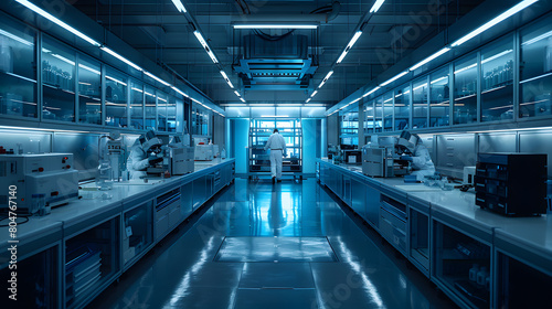 Interior of laboratory workplace.