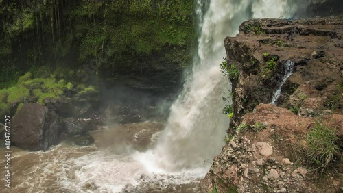 tegenungan waterfall near ubud bali waterfall hitting water surface one of the best SBV 338047637 4K  photo