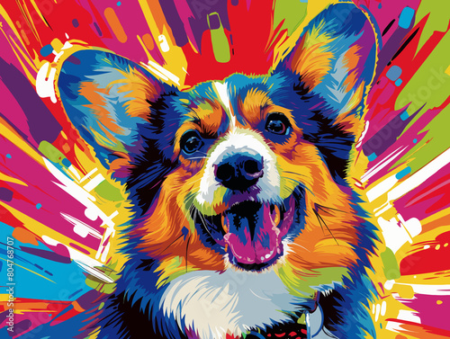 Unleash Your Inner Pup with This Vibrant Corgi Portrait!