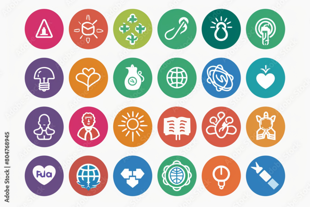 Core values icon collection. Vector solid collection of icons. vector icon, white background,