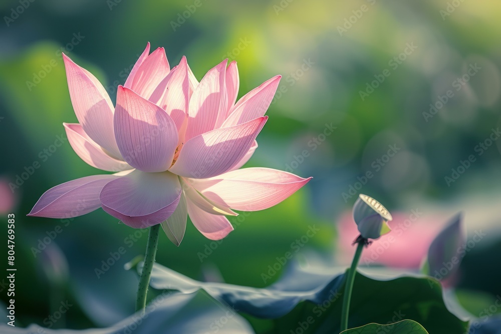 Obraz premium Mesmerizing Spectral light lotus. Water pond floral. Generate Ai
