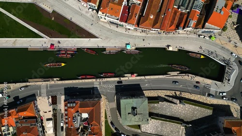 4K - Portugal Aveiro Center Canals bird's eye view - 2