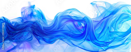 Electric blue wavy abstract design  pristine isolation on a white background  HD quality.