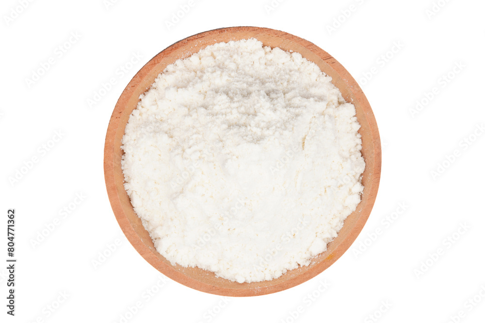 A wooden bowl of wheat flour isolated transparent A wooden bowl of wheat flour isolated transparent