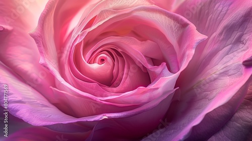 Stunning close-up of a pink rose with delicate swirling petals.