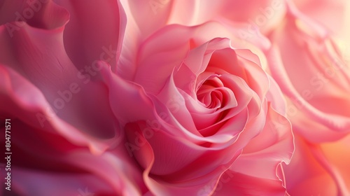 Soft focus on a vibrant pink rose highlighting its elegant layers.