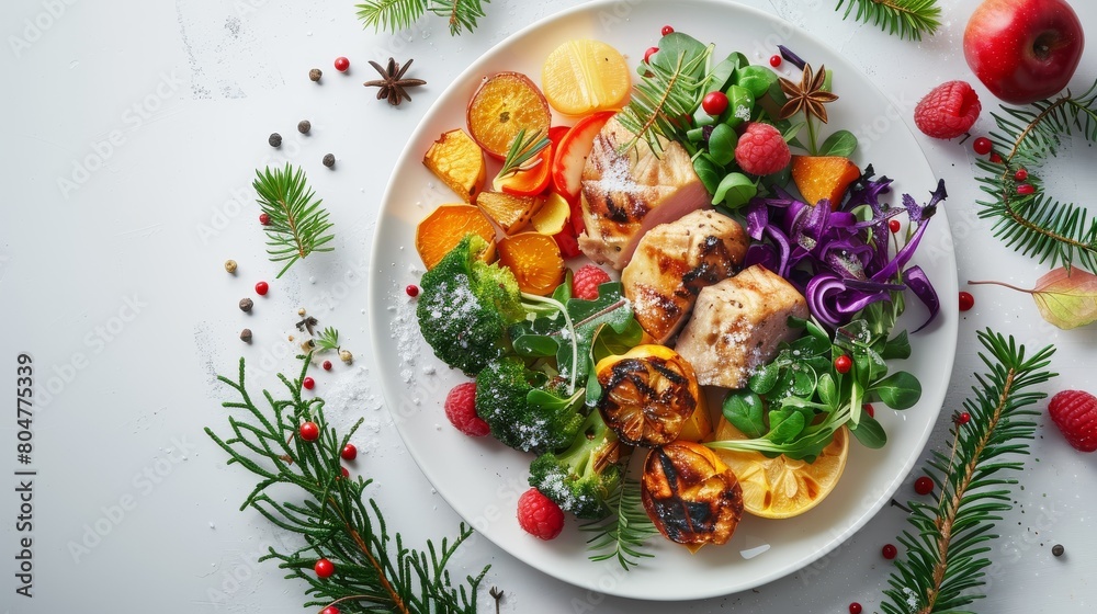 Plate of healthy homemade food, advertising photo Plate of healthy homemade food, advertising photo