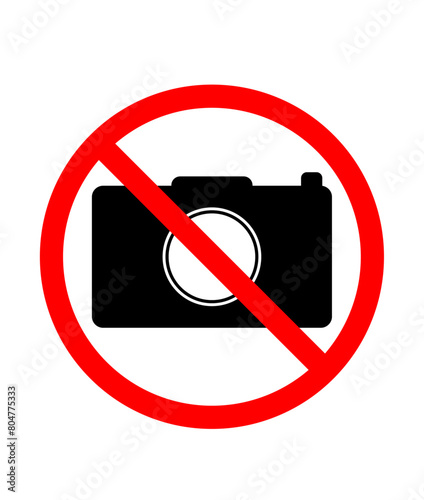 No camera device, no photos, smartphone camera not allowed sign vector illustration.