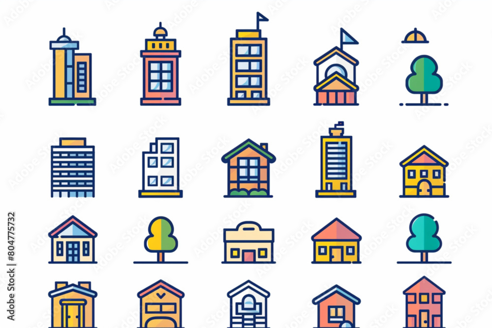Real estate icons collection. Vector illustration vector icon, white background,
