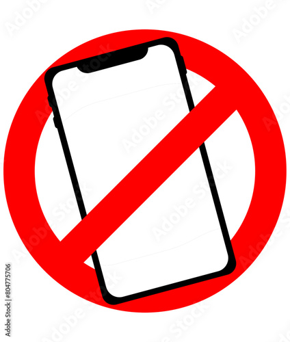 No mobile phone, no smartphone, no cell phones allowed, not allowed prohibited sign vector illustration.