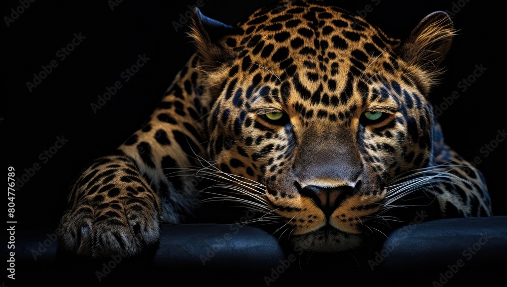 Obraz premium Intense Gaze of a Majestic Leopard