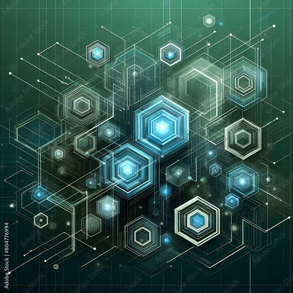 formas hexagonales tridimensionales futuristas
