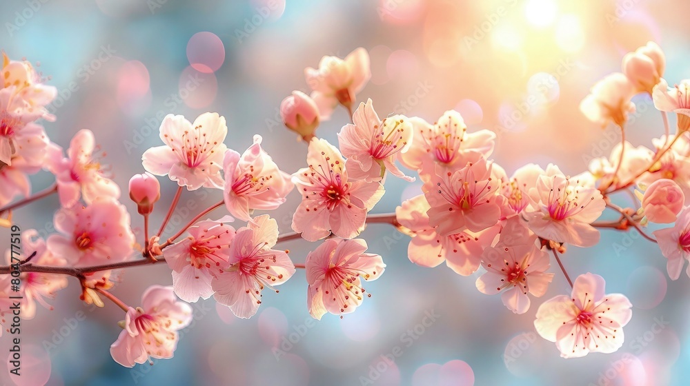 Blooming white cherry blossoms on the background of the sky Blooming white cherry blossoms on the background of the sky