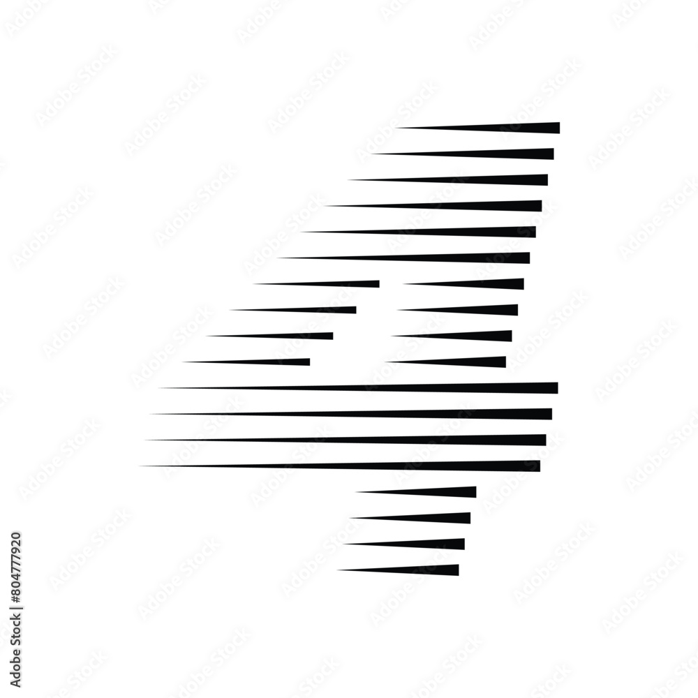 Number 4 with Abstract Line Pattern Number 4 with Abstract Line Pattern