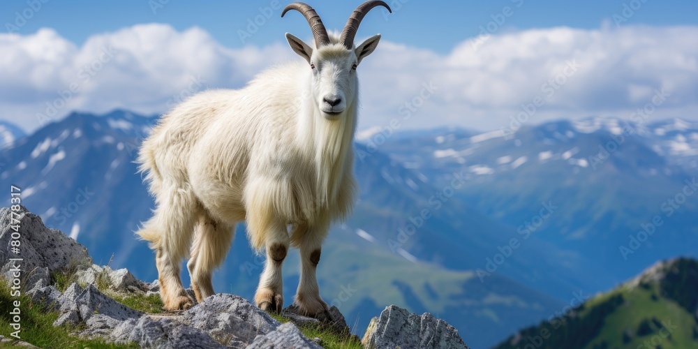 Majestic mountain goat in the alps Majestic mountain goat in the alps