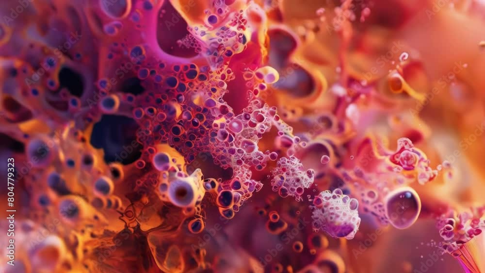 A colorful, abstract many small bubbles. The bubbles are of various sizes and colors, and they seem to be floating in a fluid medium. Scene is one of playfulness and whimsy A colorful, abstract many small bubbles. The bubbles are of various sizes and colors, and they seem to be floating in a fluid medium. Scene is one of playfulness and whimsy