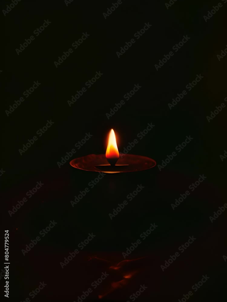 Candles burn in the darkness