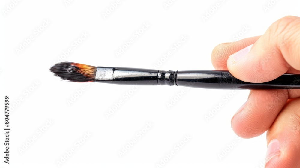 portrait hold Brush isolated white background portrait hold Brush isolated white background