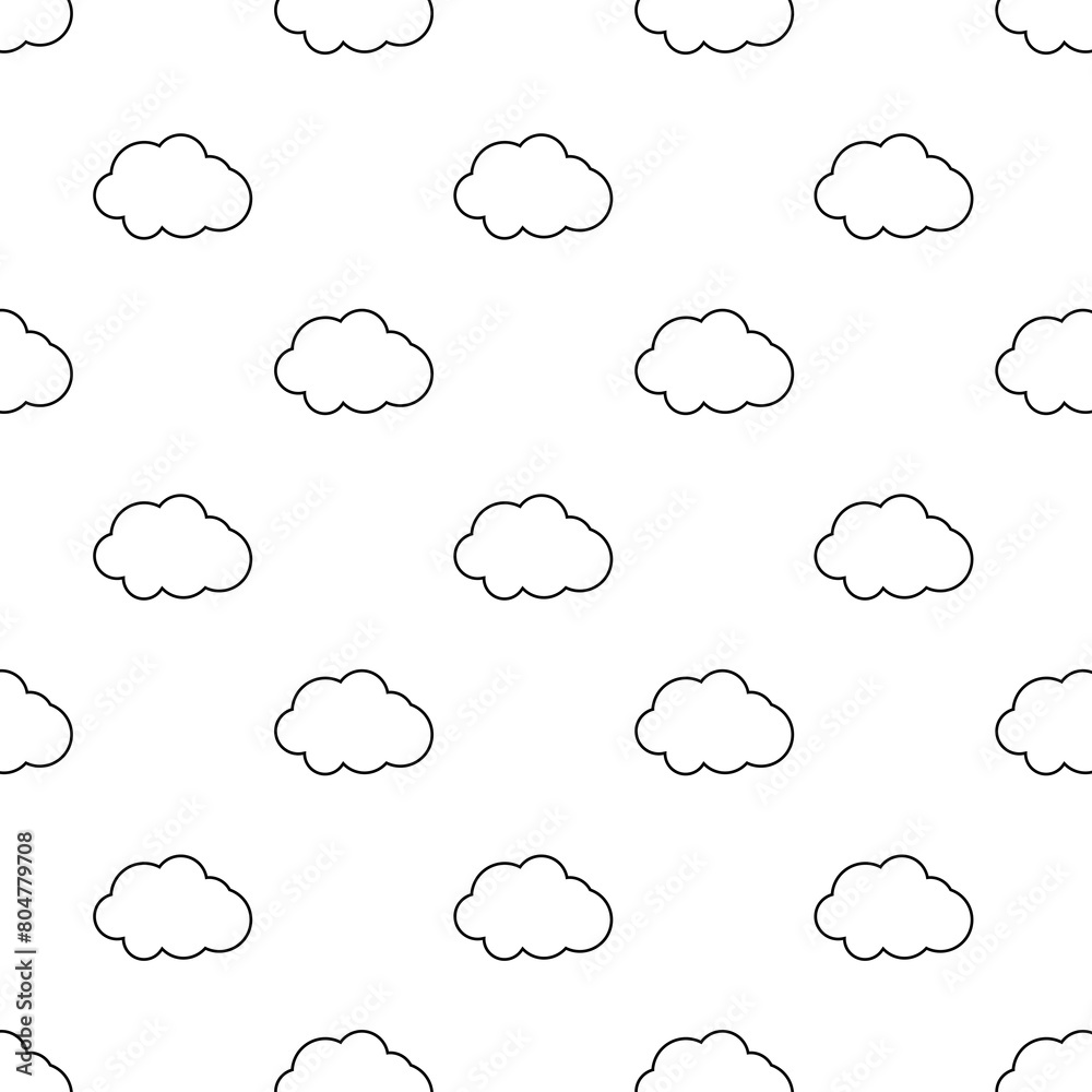 Clouds outline repeating pattern Clouds outline repeating pattern