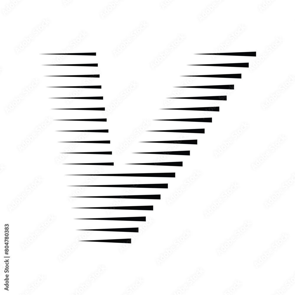 Letter V Logo with Abstract Line Pattern Letter V Logo with Abstract Line Pattern