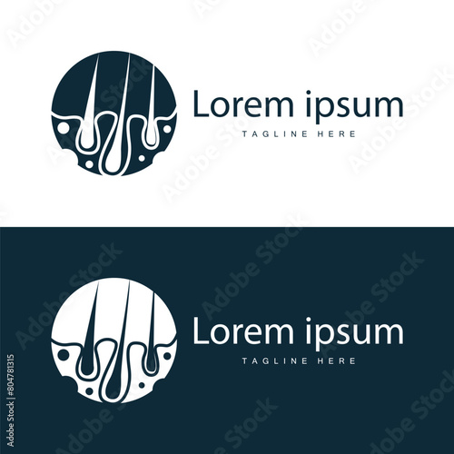 Hair care logo design simple hair skin care silhouette illustration vector template