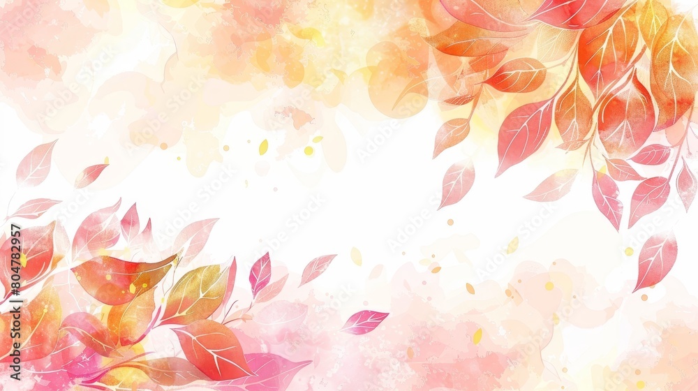 Vibrant autumn foliage creating contrast on a warm background in a captivating display