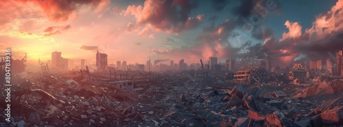 A post-apocalyptic cityscape
