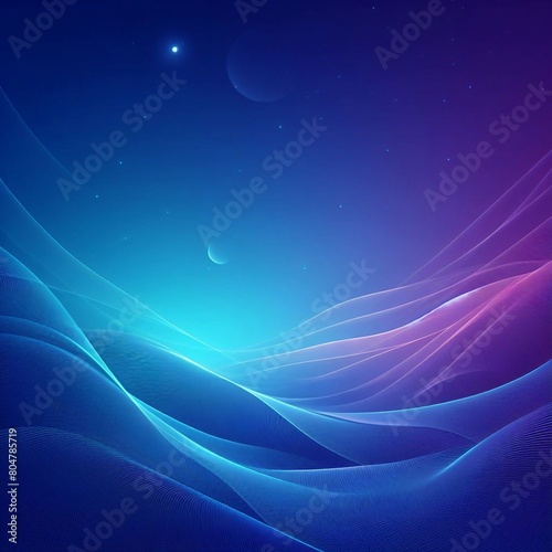 Abstract Blue and Purple Waves with Stars