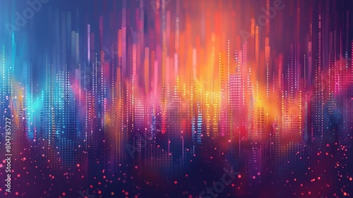 abstract background digital Full color equalizer sound