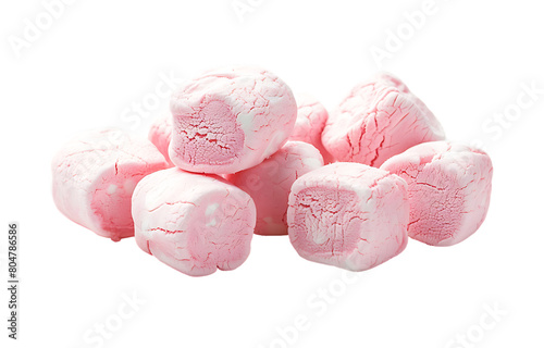 Pink marshmallows isolated on a white background